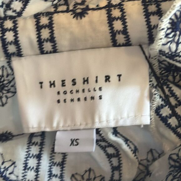 The Shirt Rochelle Behrens Smocked Ruffle Shirt Mini Dress Size XS NWT - Picture 4 of 6